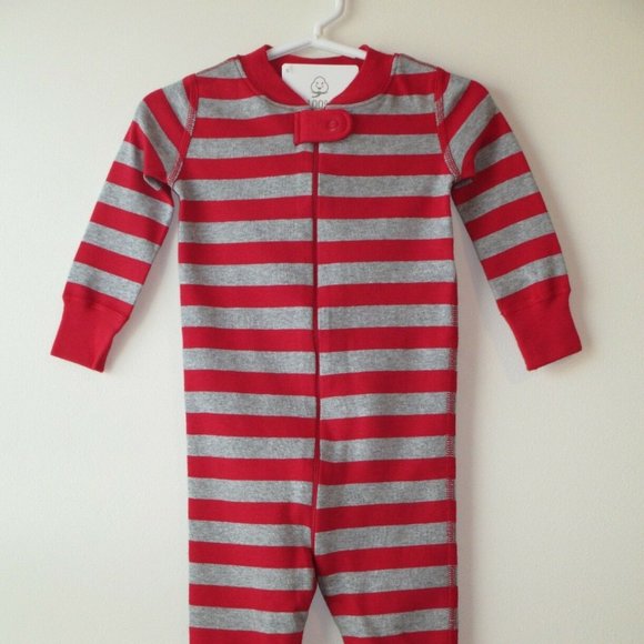 HANNA ANDERSSON Sleeper Red Heather Grey Gray 60 - Picture 2 of 4